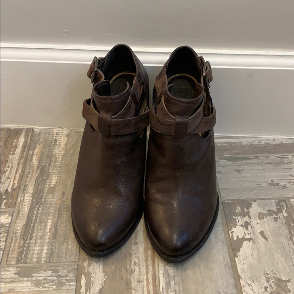 Frye Dark Brown Bootie with 2.5 inch heel